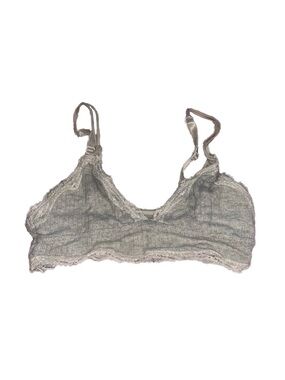 Forever 21 Heather Gray Lace-Trim Ribbed Bralette